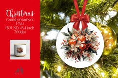 Christmas Round Ornament Sublimation PNG Product Image 1