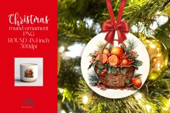 Christmas Round Ornament Sublimation PNG Product Image 1