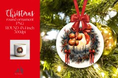 Christmas Round Ornament Sublimation PNG Product Image 1