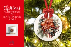 Christmas Round Ornament Sublimation PNG Product Image 1
