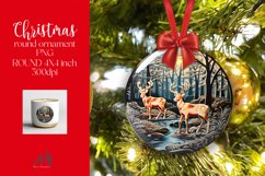 3D Christmas Round Ornament Sublimation PNG Product Image 1