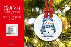 Christmas Round Ornament Sublimation PNG Product Image 1