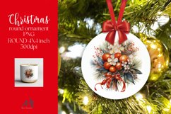 Christmas Round Ornament Sublimation PNG Product Image 1