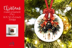 Christmas Round Ornament Sublimation PNG Product Image 1