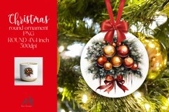 Christmas Round Ornament Sublimation PNG Product Image 1