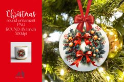 Christmas Round Ornament Sublimation PNG Product Image 1