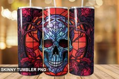 Stained Glass Halloween Skull | Skull 20 oz Skinny Tumbler Product Image 1