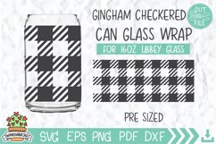 Gingham Checkered Libbey Can Glass 16 oz Product Image 1