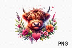 Cow And Flowers Sublimation - Cow Flowers Clipart PNG Design Product Image 1