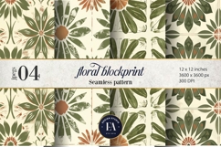 Retro Floral Block Print | Geometric Floral Pattern Product Image 1