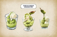 Matcha Affogato Clipart Bundle 4 PNG Product Image 3