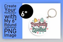 Vibrant Round Design Keychain Artwork , Cat Quote Product Image 1