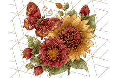 Stained Glass Butterfly and Sunflower PNG Clipart Product Image 3