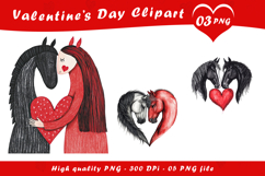 Valentine Day Horse Love Clipart PNG Product Image 1