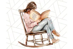 Cozy Book Lover Clipart PNG, Aesthetic Reading Graphics Product Image 3