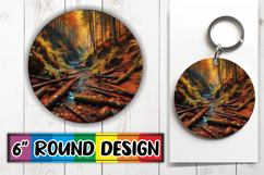 Joyful Car Coaster Round Style PNG, Autumn Product Image 1