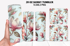 Flower Skinny Tumbler 20oz Wrap Design, Animal Tumbler Wrap Product Image 1