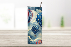 4th Of July Balloon Seamless Tumbler Wrap - 3D Patriotic Product Image 2