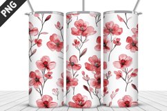 Flowers Tumbler Wrap | Sublimation Design | Tumbler PNG Product Image 1