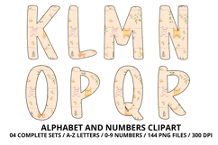 Baby Shower Watercolor Alphabet and Numbers Clipart PNG Product Image 3