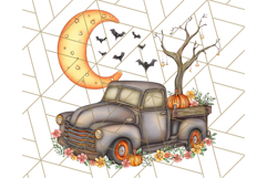 Halloween Cottagecore Truck PNG Clipart, Fall Style Clip Art Product Image 3