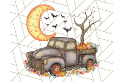 Halloween Cottagecore Truck PNG Clipart, Fall Style Clip Art Product Image 3