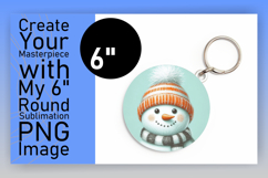 Elegant Circle PNG Keychain Design , Snowman Product Image 1