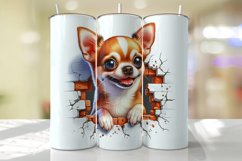 Chihuahua Peeking from the Cracked wall Tumbler Wrap Product Image 1