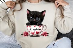 Valentines Day Kitty Cups Clipart PNG Product Image 1