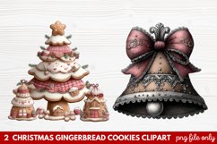 Christmas Gingerbread Cookies Clipart | Cute Holiday Cookie Product Image 1