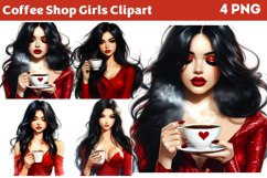 Coffee Shop Girls Clipart PNG Product Image 1