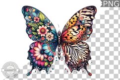 Vibrant Floral Butterfly Sublimation - Clipart PNG Design Product Image 1