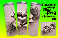 Tailored 20oz Tumbler Wraps , 3D Heart Product Image 1