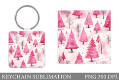 Christmas Tree Keychain. Christmas Keychain Sublimation Product Image 1