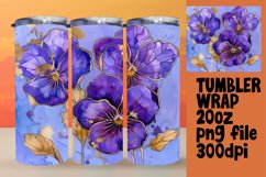 Colorful Flower Pattern 20oz Tumbler Wrap Design Product Image 1