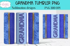 Grandma Tumbler Wrap for Sublimation | denim fabric png Product Image 1