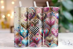 Hearts Valentine's Day Tumbler Wrap Sublimation Product Image 1