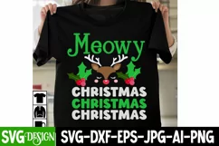 Meowy Christmas SVG Cut File, Meowy Christmas Sublimation Product Image 2