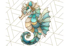 Stained Glass Sea Creatures PNG Clipart, Ocean Fantasy Product Image 3