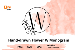 Hand-drawn Flower Monogram Product Image 1