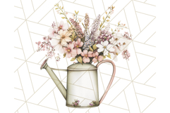 Watering Can Flowers PNG, Rustic Floral Watercolor Clipart Product Image 4