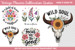 Vintage Flowers Sublimation PNG Product Image 1