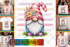 Cheerful TOTE BAG Art Ideas PNG, Easter Gnomes Product Image 1