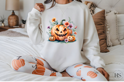 Watercolor Floral Pumpkin Clipart Set | Halloween PNGs Product Image 2