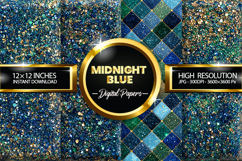 Midnight Blue Digital Papers - 04 variations Product Image 1