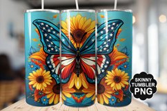 Butterfly and Sunflower Tumbler Wrap for Sublimation Product Image 1