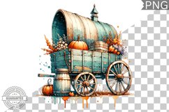 Fall Wagon Garden Sublimation - Fall Clipart PNG Design Product Image 1