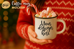 Christmas Mug Mockup Enamel Cup | Holiday Coffee Cup Mockup Product Image 1