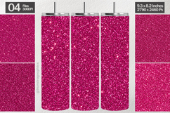 Bright Pink Glitter Tumbler Wrap| Tumbler Sublimation Product Image 1