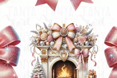 Coquette Christmas Bow PNG, Pink and Preppy Christmas Design Product Image 5